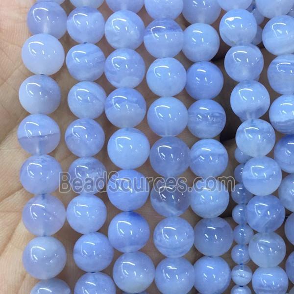 round blue Lace Agate beads