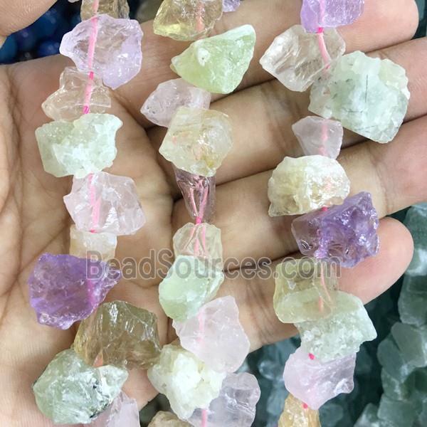 mixed Gemstone nugget chip beads, freeform, rough