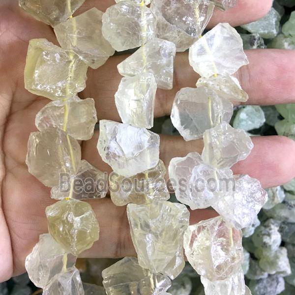 Lemon Quartz nugget chip beads, freefrom