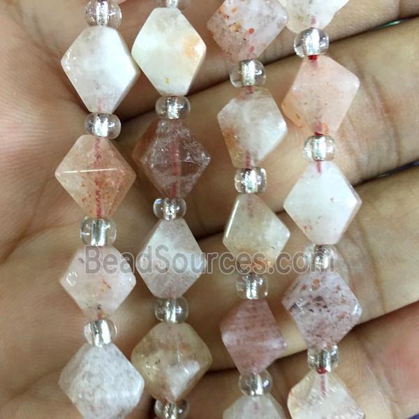 Strawberry Quartz bicone beads