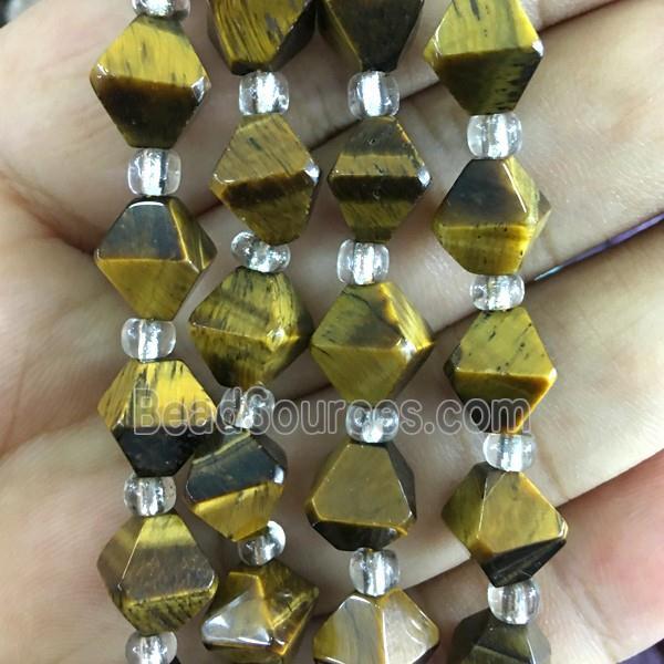 Tiger eye stone bicone beads