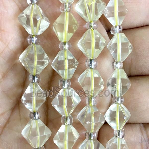 Lemon Quartz bicone beads