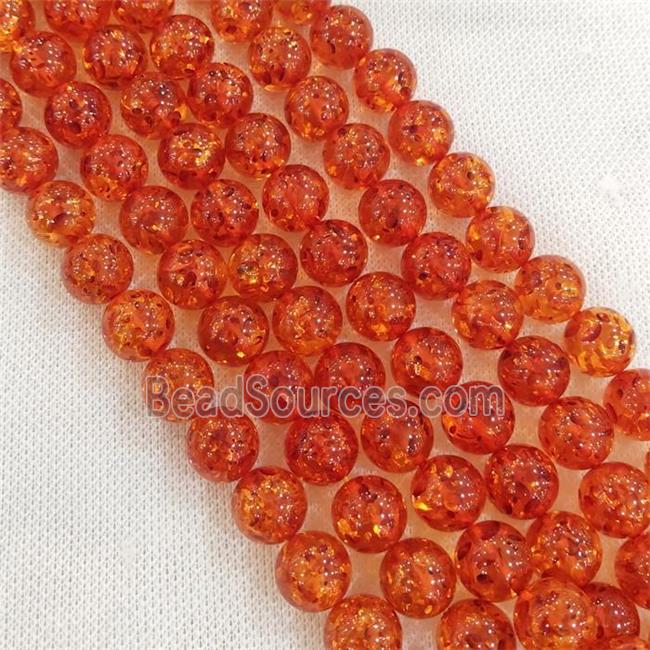 red synthetic Amber Beads, round