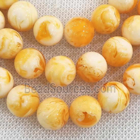 round Resin Beads, golden