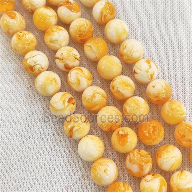 round Resin Beads, golden