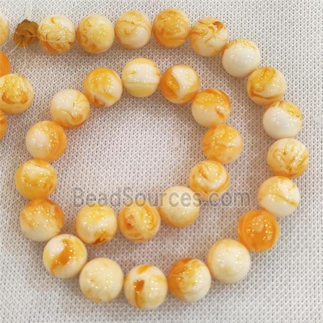 round Resin Beads, golden