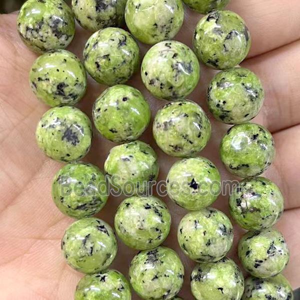 round Marble Beads, olive dye