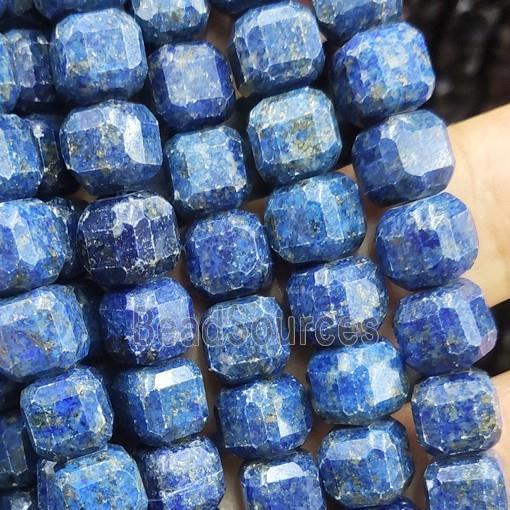 blue Lapis cube beads, faceted