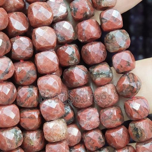 sesame Jasper cube beads, faceted