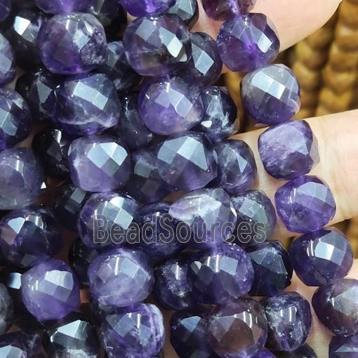 purple Amethyst Beads, faceted cube