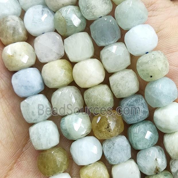 Aquamarine cube Beads, faceted