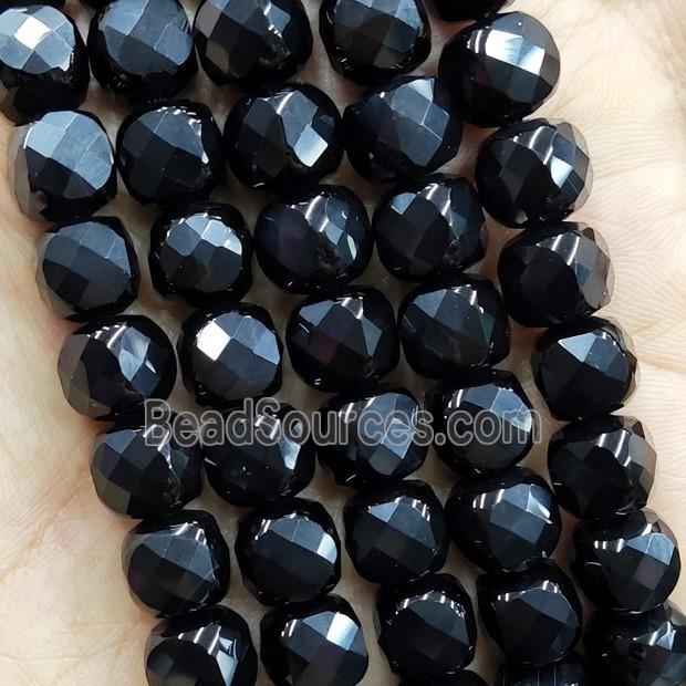 black Onyx Agate cube beads, faceted