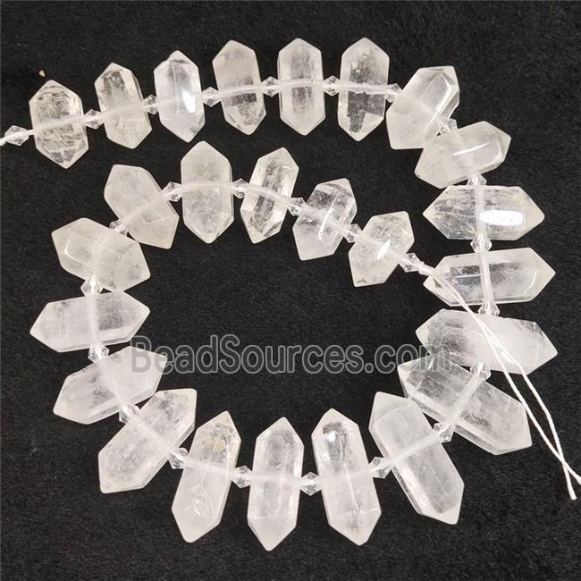 Clear Quartz bullet beads