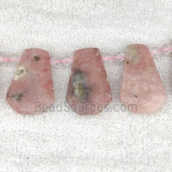 pink plum blossom Jasper beads, top-drilled