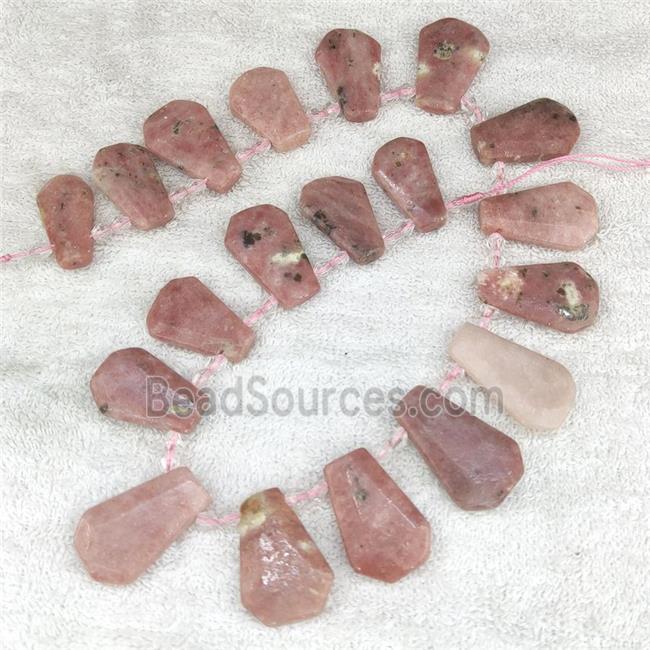 pink plum blossom Jasper beads, top-drilled