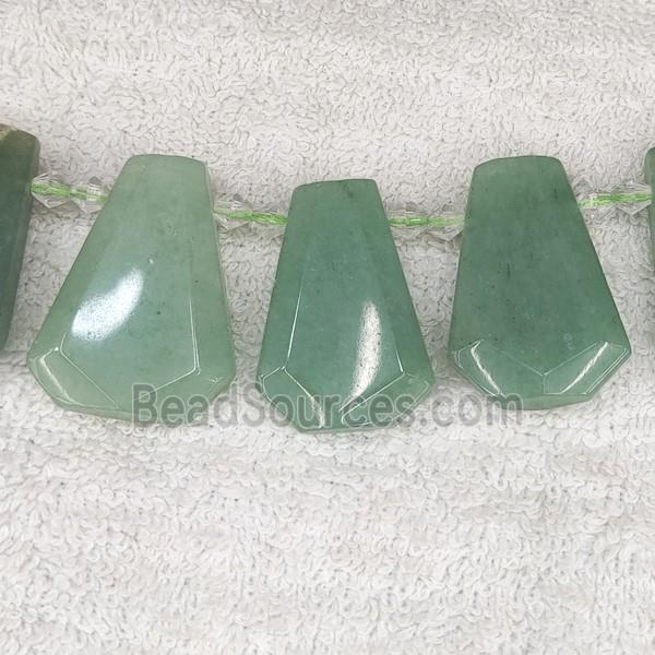 green Aventurine teardrop beads, top-drilled