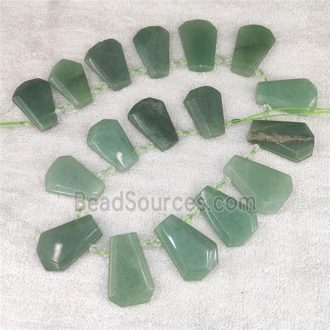 green Aventurine teardrop beads, top-drilled