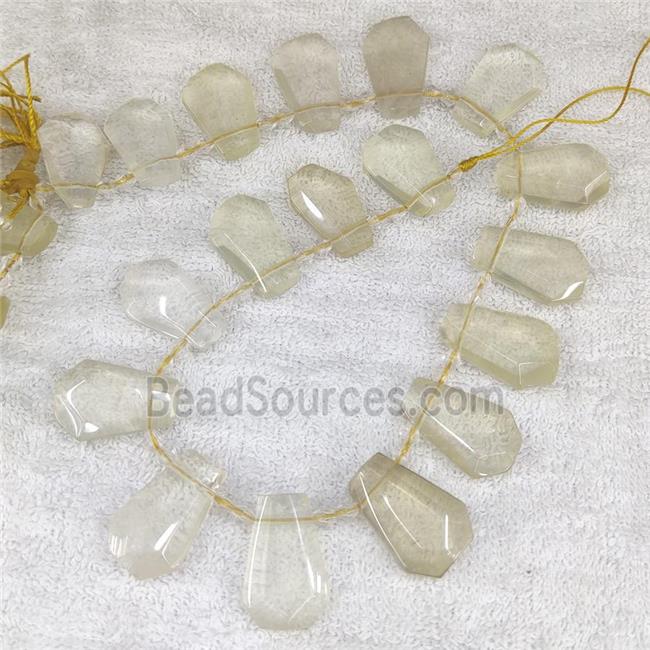 Lemon Quartz teardrop beads, top-drilled