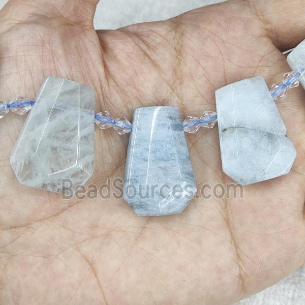 Aquamarine teardrop beads, top-drilled