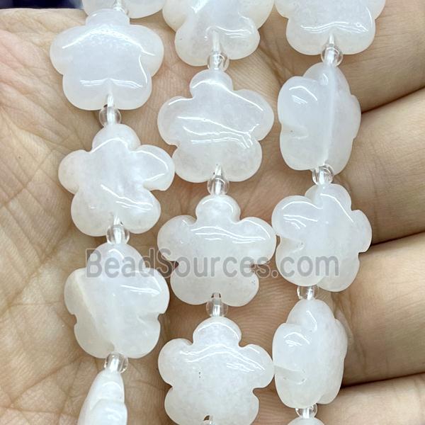 white Jasper flower beads