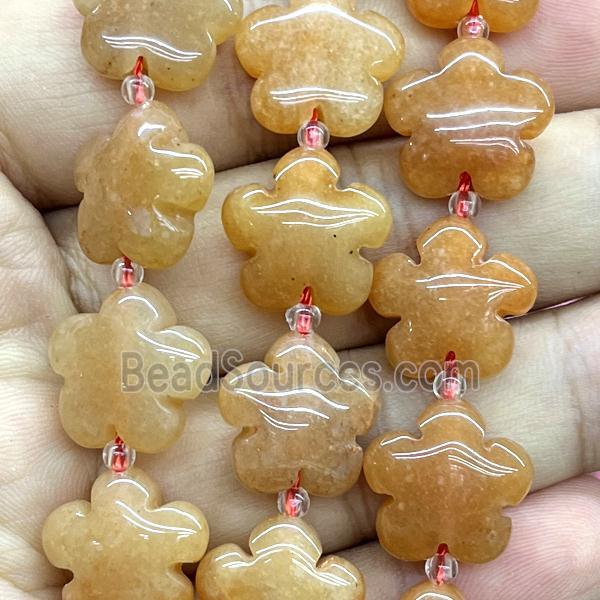 peach Aventurine flower beads