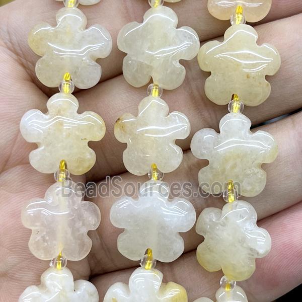 lt.yellow Jade flower beads