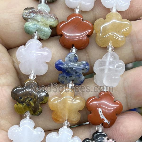 mixed Gemstone Flower Beads