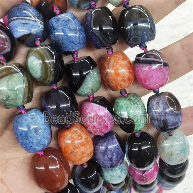 Agate Druzy barrel beads, mix color