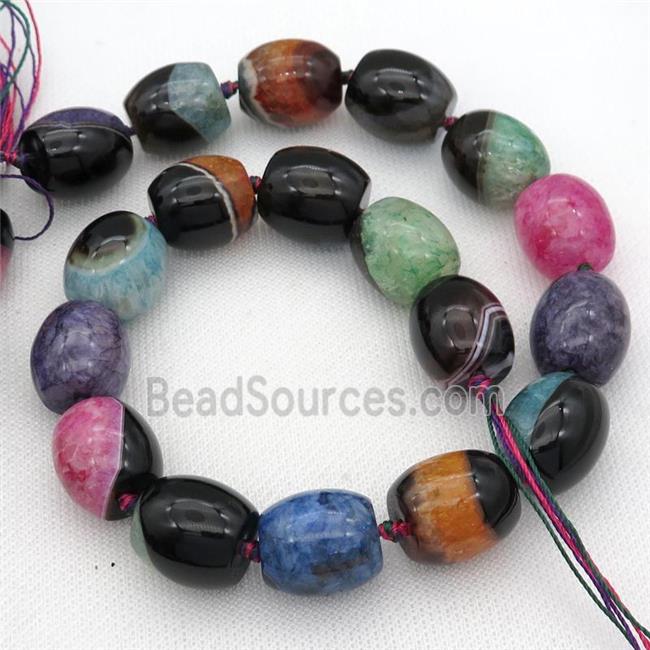 Agate Druzy barrel beads, mix color