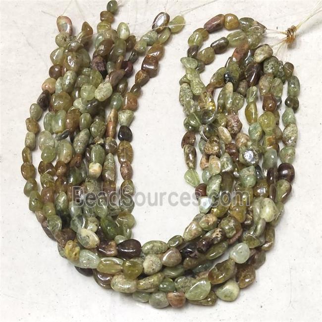 Green Garnet chip Beads Freeform