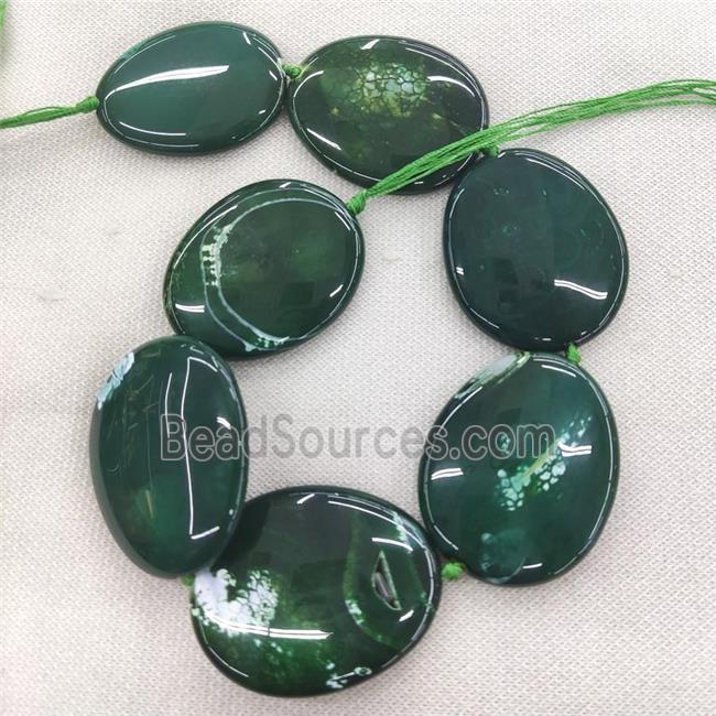 green Veins Agate slice Beads, freeform