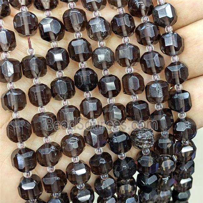 Smoky Quartz Beads, faceted cube