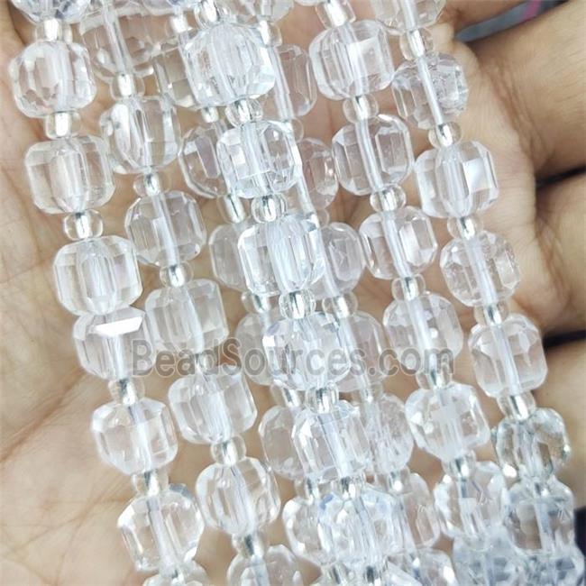 Clear Quartz Beads, faceted cube