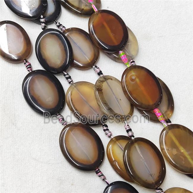 natural Agate Oval Beads, coffee dye