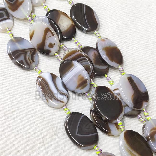 Stripe Agate Oval Beads