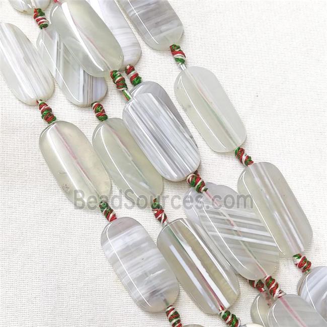 Agate rectangle Beads, gray