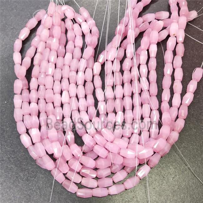 pink Cat eye stone barrle beads, faceted