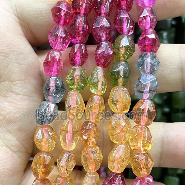 tourmaline beads, freeform, dye