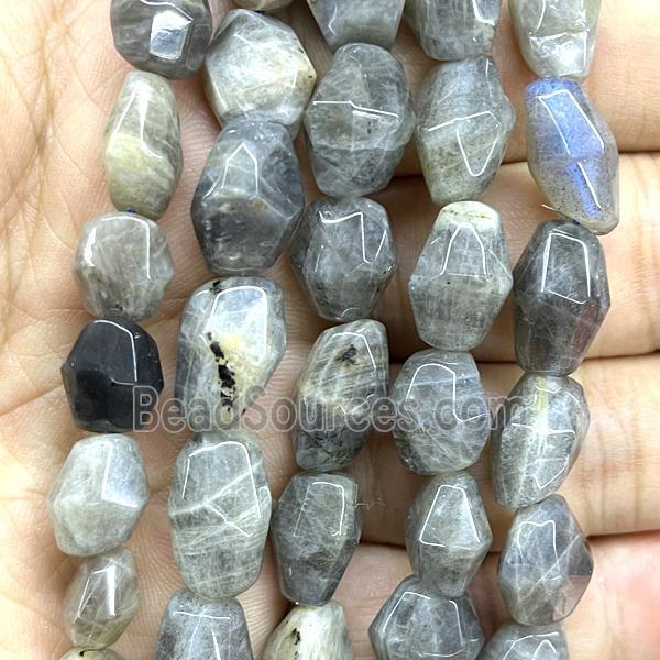 Labradorite beads, faceted freeform