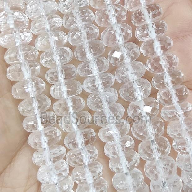 Clear Quartz Beads, faceted rondelle