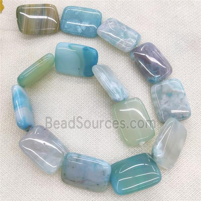 natural Agate rectangle beads, blue dye