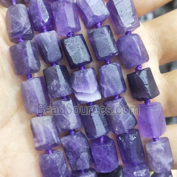 purple Amethyst tube beads, matte