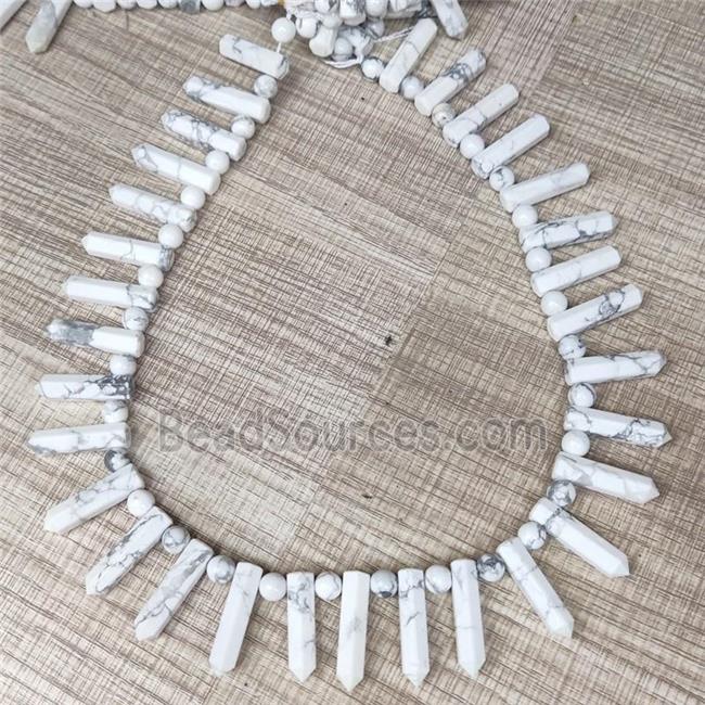 white Howlite Turquoise bullet Beads, AA-grade