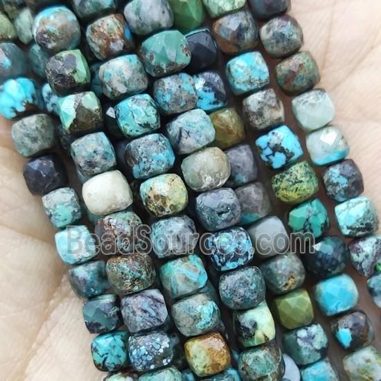 natural Turquoise Beads, faceted cube