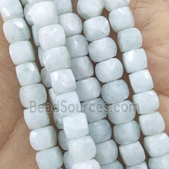 Burmese Jadeite Beads, faceted cube