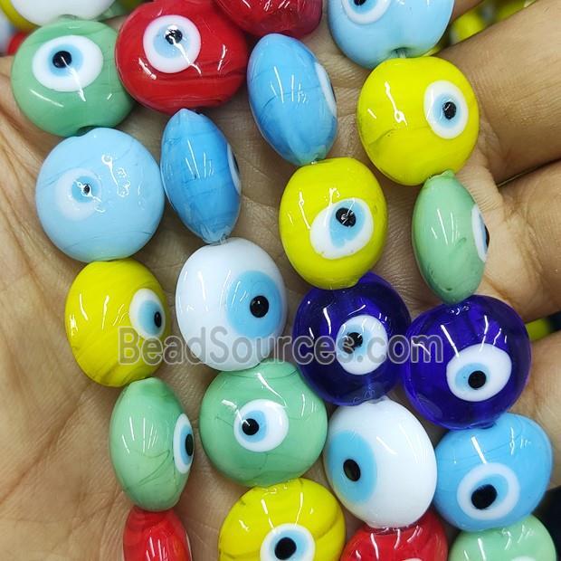 mix Lampwork Glass button Beads with Evil Eye