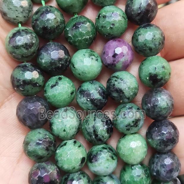 natural Ruby Zoisite Beads faceted round