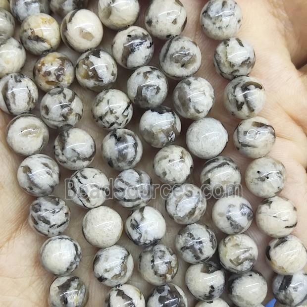 natural Graphic Feldspar Beads round