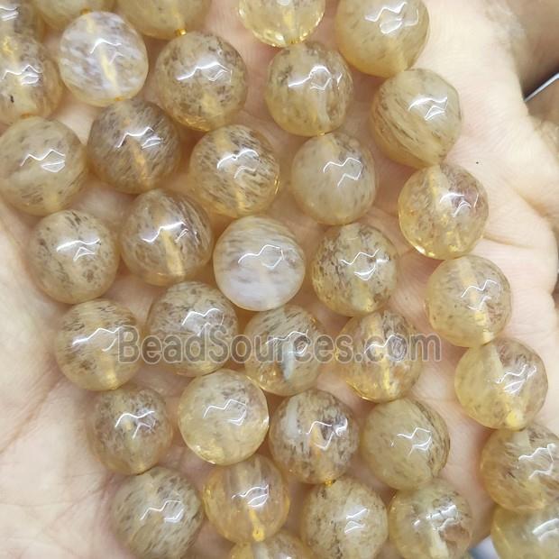 synthetic Watermelon Quartz Beads, faceted round, khaki