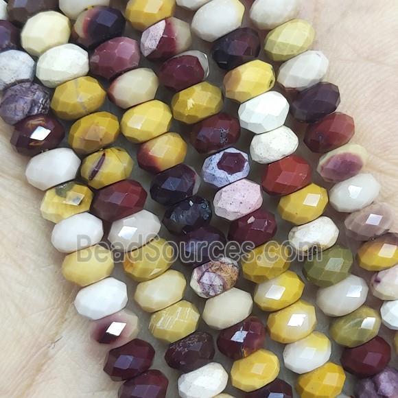 multicolor Mookaite Beads faceted rondelle